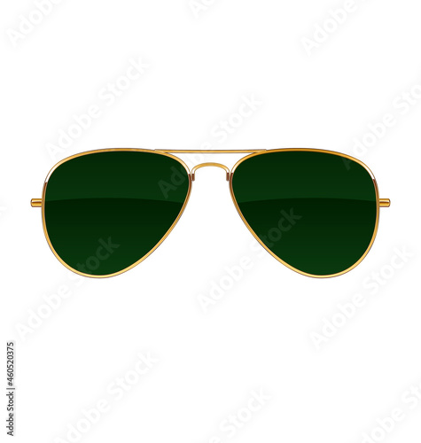 Foto cool aviator sunglasses green lenses gold frames