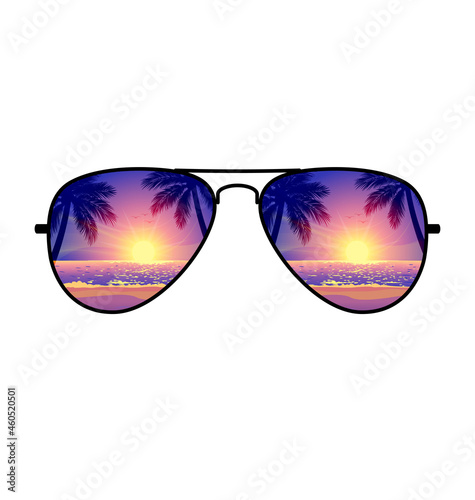 cool aviator sunglasses sunset beach