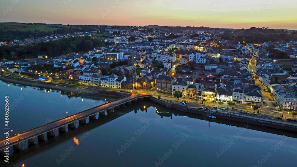 Fototapeta premium sunset over the river