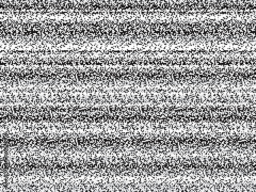 Black, gray and white noise texture on tv screen, pixel chaos grain pattern of bad signal