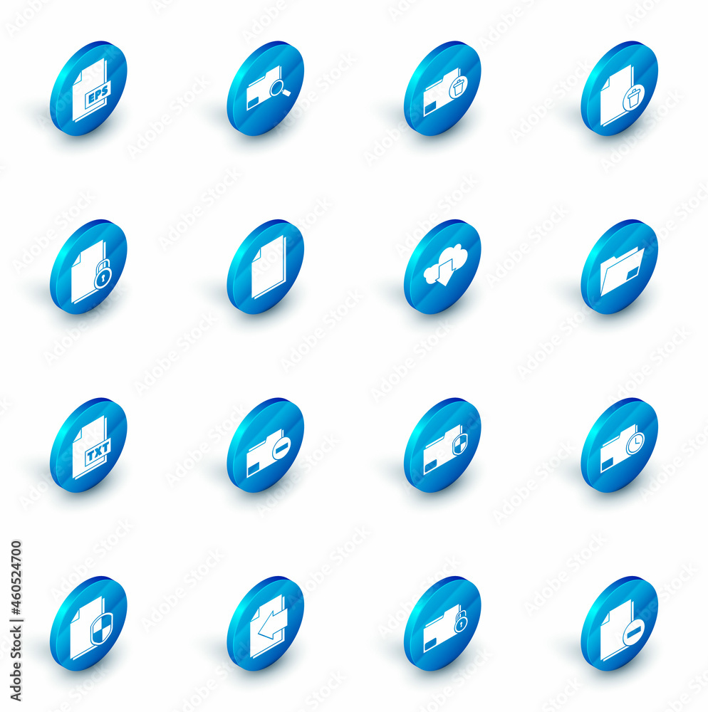 Set Search concept with folder, Delete, file document, Document and lock, TXT, and Cloud download icon. Vector Set Search concept with folder, Delete, file document, Document and lock, TXT, and Cloud download icon. Vector