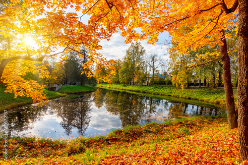 Catherine park in autumn  Tsarskoe Selo  Pushkin   Saint Petersburg  Russia