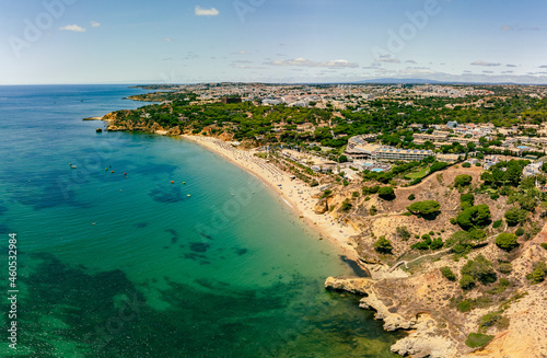Aerial panoramic shots of Praia da Balaia and Praia de Santa Eulalia Portugal, Algarve Albufeira photo