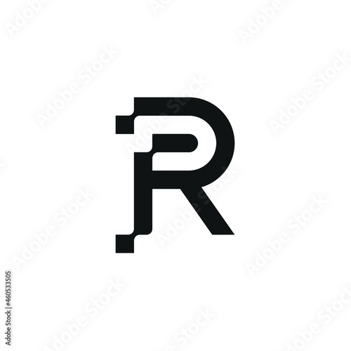 Fototapeta Naklejka Na Ścianę i Meble -  Logo Design Icon Initials Letter R PR, Business Symbols and Technology
