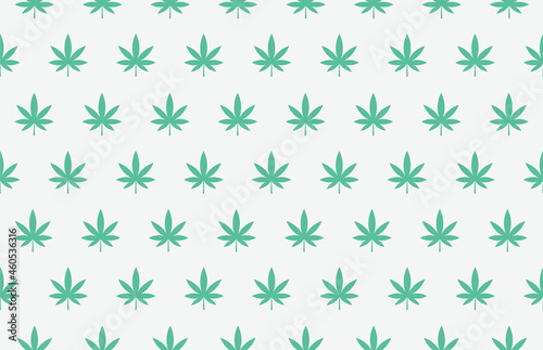 Marijuana Leaves Seamless Pattern. Cannabis Leaf. Vector.