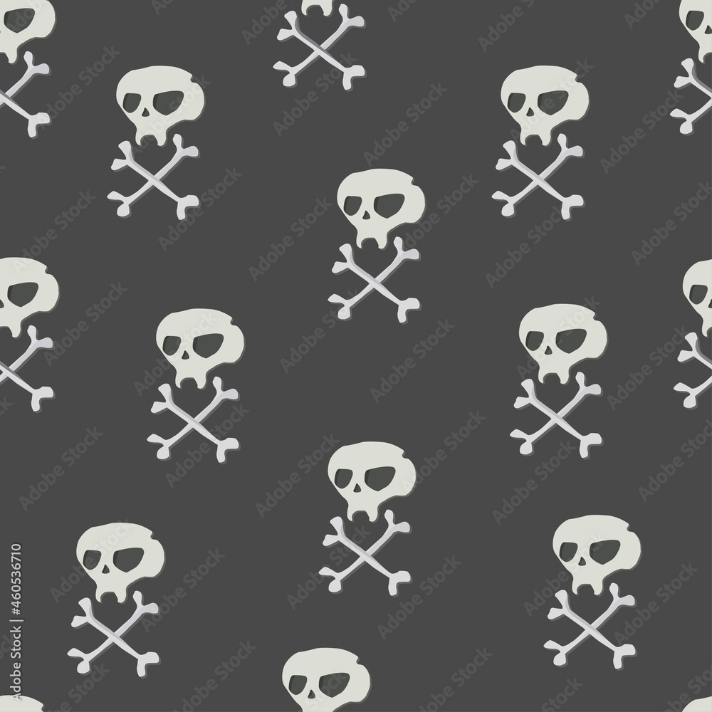 Fototapeta premium Vector seamless pattern with halloween skulls.