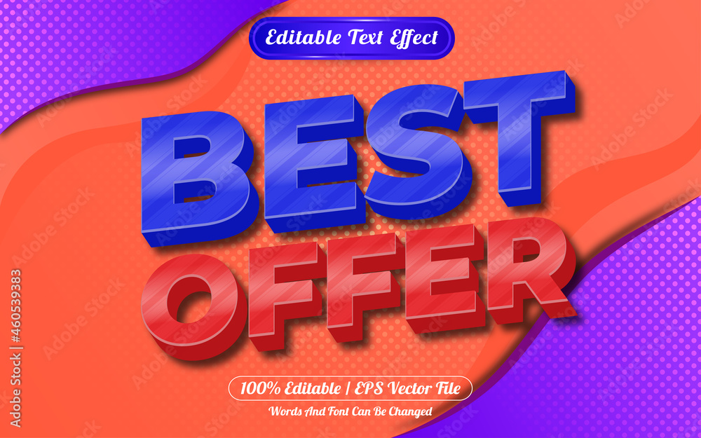 Best offer 3d editable text effect abstract background