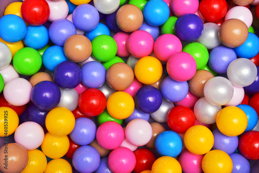 Balls of different colors background children's dry pool Balls of different colors background children's dry pool
