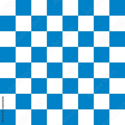 Checkerboard 8 by 8. Blue and White colors of checkerboard. Chessboard, checkerboard texture. Squares pattern. Background.