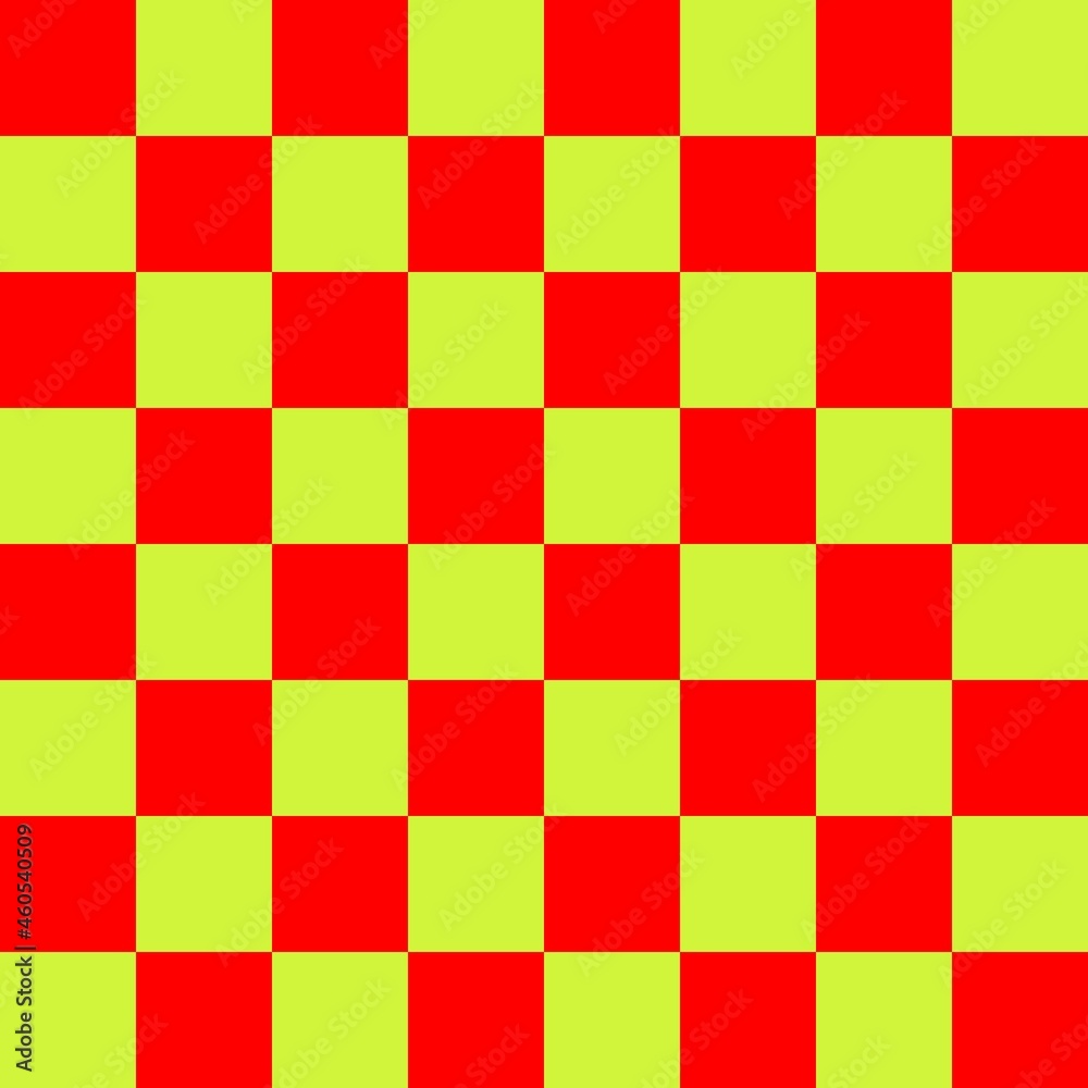 Checkerboard 8 by 8. Lime and Red colors of checkerboard. Chessboard, checkerboard texture. Squares pattern. Background. Checkerboard 8 by 8. Lime and Red colors of checkerboard. Chessboard, checkerboard texture. Squares pattern. Background.