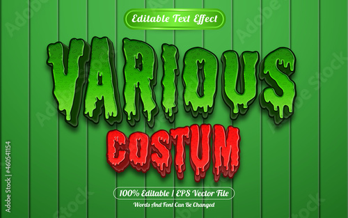 Various costume editable text effect template style