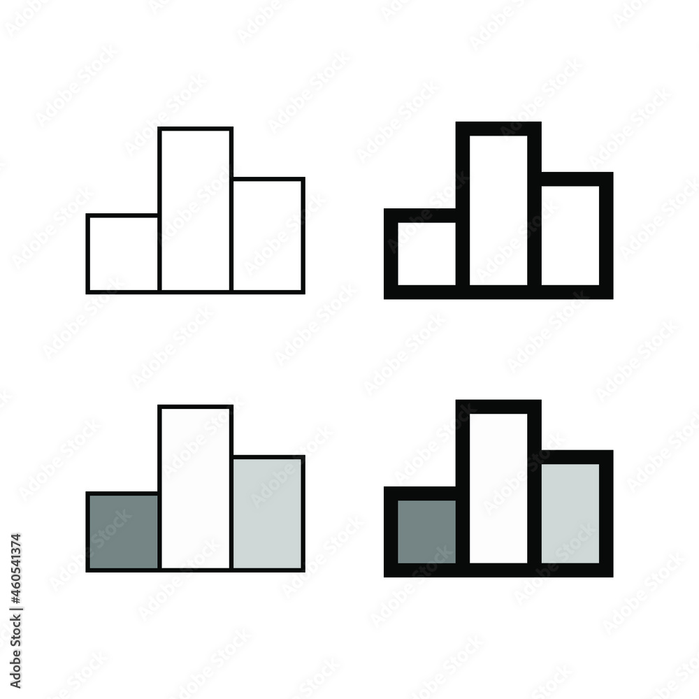 Statistics graph icons. Set of vector icons isolated on white background. Statistics graph icons. Set of vector icons isolated on white background.