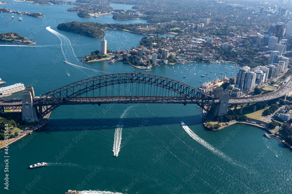 Sydney harbour Bridge from above in Sydney Australia