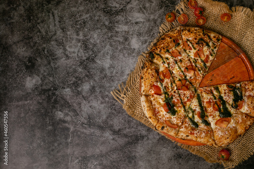 Neapolitan-style baked pizza, margarita photo