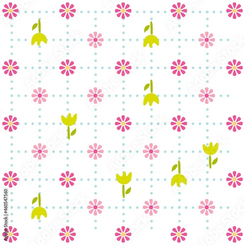 flowers pattern with leaves and background spring and winter design