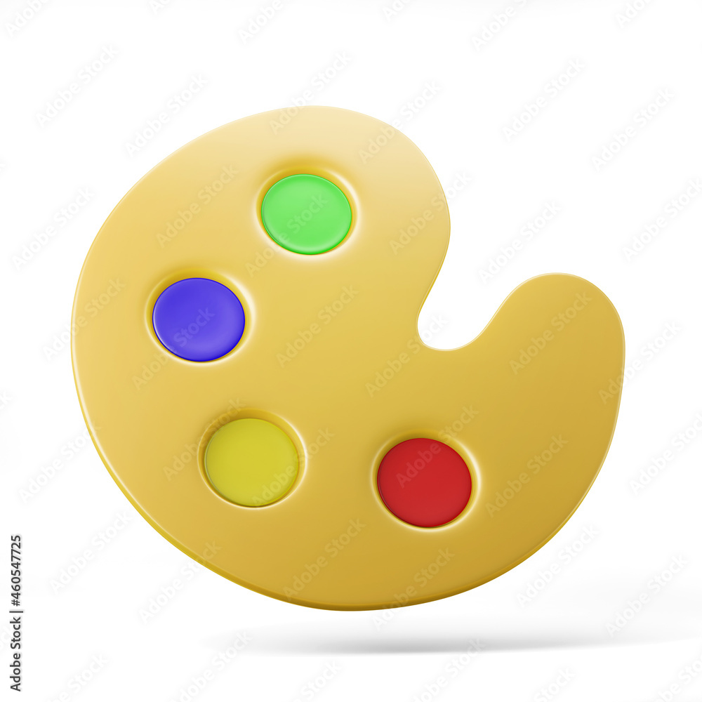 Fototapeta premium painting color palette 3d rendering 3d icon 3d illustration isolated