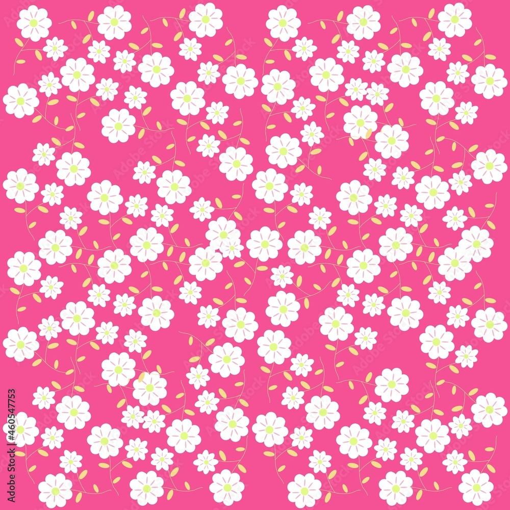 flowers pattern with leaves and background spring and winter design flowers pattern with leaves and background spring and winter design