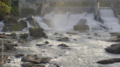 renewable energy generation hydroelectric power plant electric dam environment hydro waterfall Sherbrooke Quebec photo