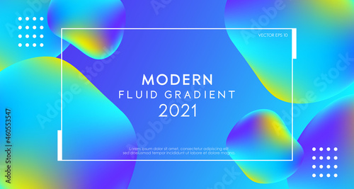 Abstract rainbow fluid gradient dynamic background. Colorful design element. Vector
