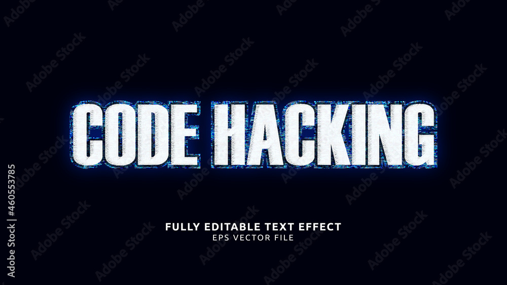 Code Hacking Editable Text Effect with Blue Color