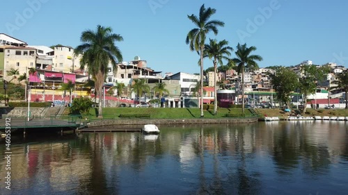 salvador, bahia, brazil - october 2, 2021: aerial view of the Dique de Itororo lake in the city of Salvador. photo