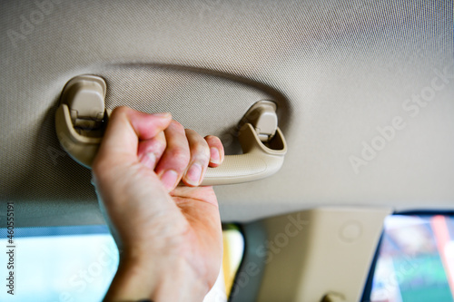 Fotografi Car`s grab handle,Holding plastic car grab handler for the passenger