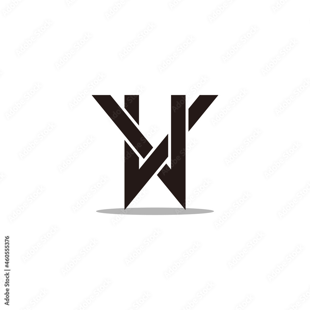 letter w linked overlapping line logo vector letter w linked overlapping line logo vector