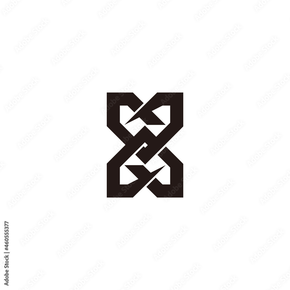 abstract linked home shape overlapping line logo vector abstract linked home shape overlapping line logo vector
