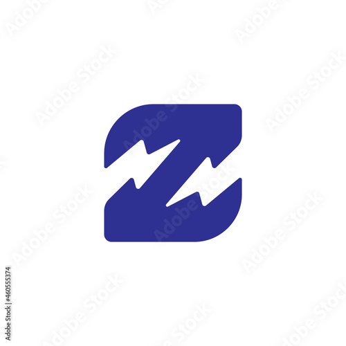 letter z flash thunder energy simple geometric logo vector