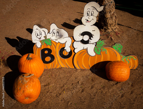 Halloween Ghosts with pumpkins