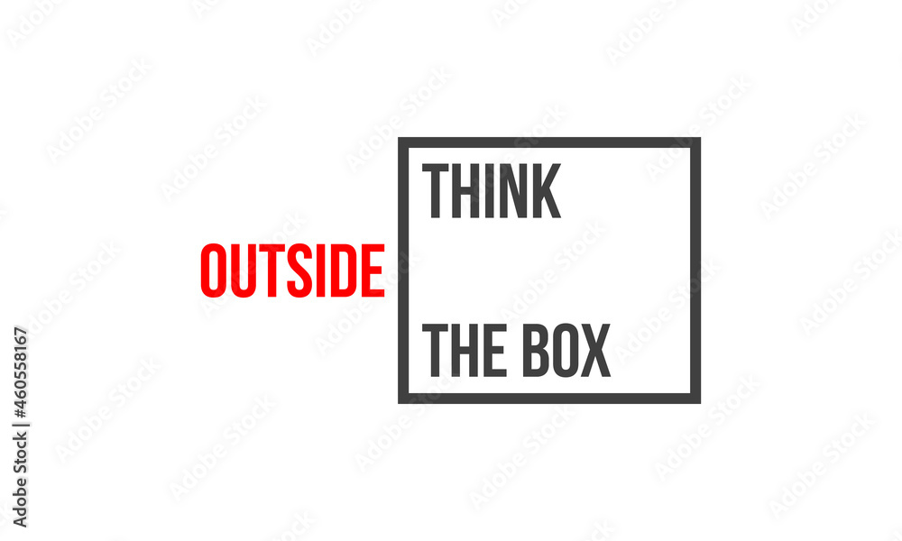 think outside the box, flat vector infographic for social media or web banner template think outside the box, flat vector infographic for social media or web banner template