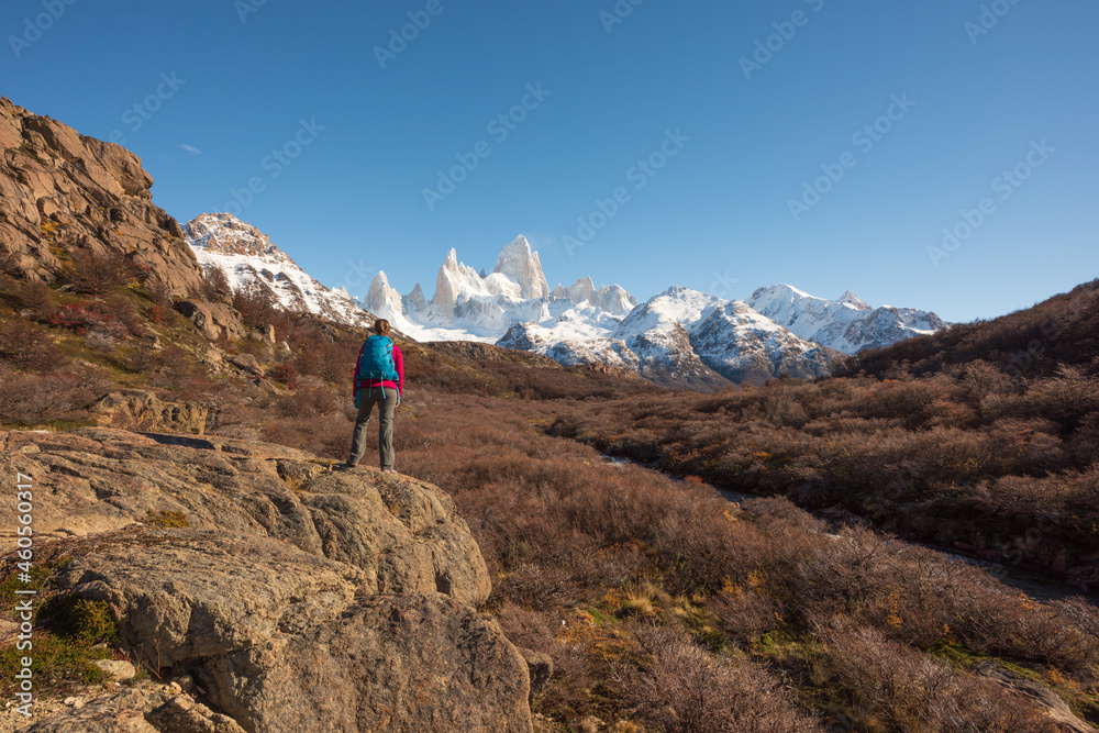 Charming autumn scenery, a famous tourist attraction in Latin America. The location is in the Glacier National Park, Argentina.