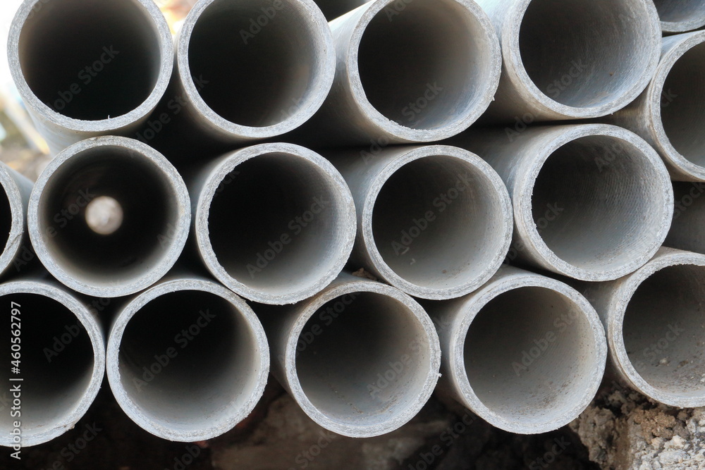 Picture of pipes for underground communications. Picture of pipes for underground communications.