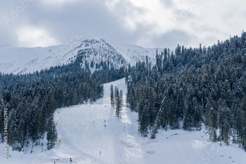 The image of the ski slopes.