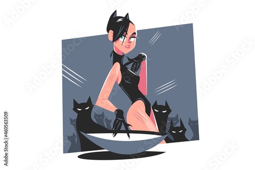 Cat woman in costume photo