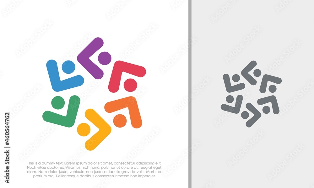 Obraz premium Global Community Logo Icon Elements Template. Community human Logo template vector. Community health care. Abstract Community logo