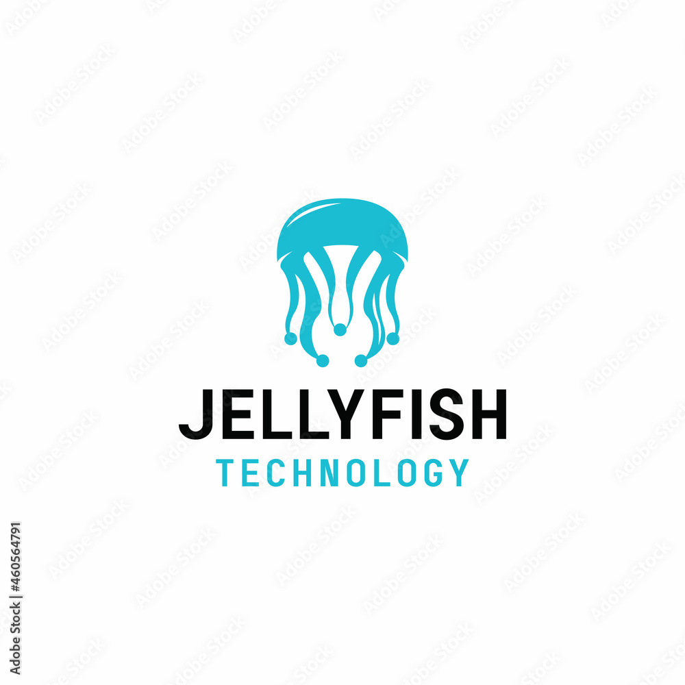 Jellyfish Technology Logo vector design. network animal symbol icon graphic. modern application emblem for Company and business Jellyfish Technology Logo vector design. network animal symbol icon graphic. modern application emblem for Company and business