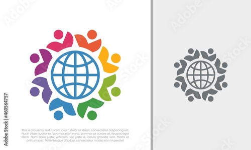 Global Community Logo Icon Elements Template. Community human Logo template vector. Community health care. Abstract Community logo