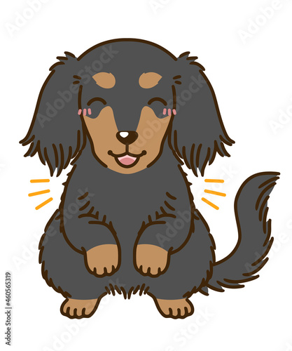 喜ぶダックスフンド（ブラックタン）