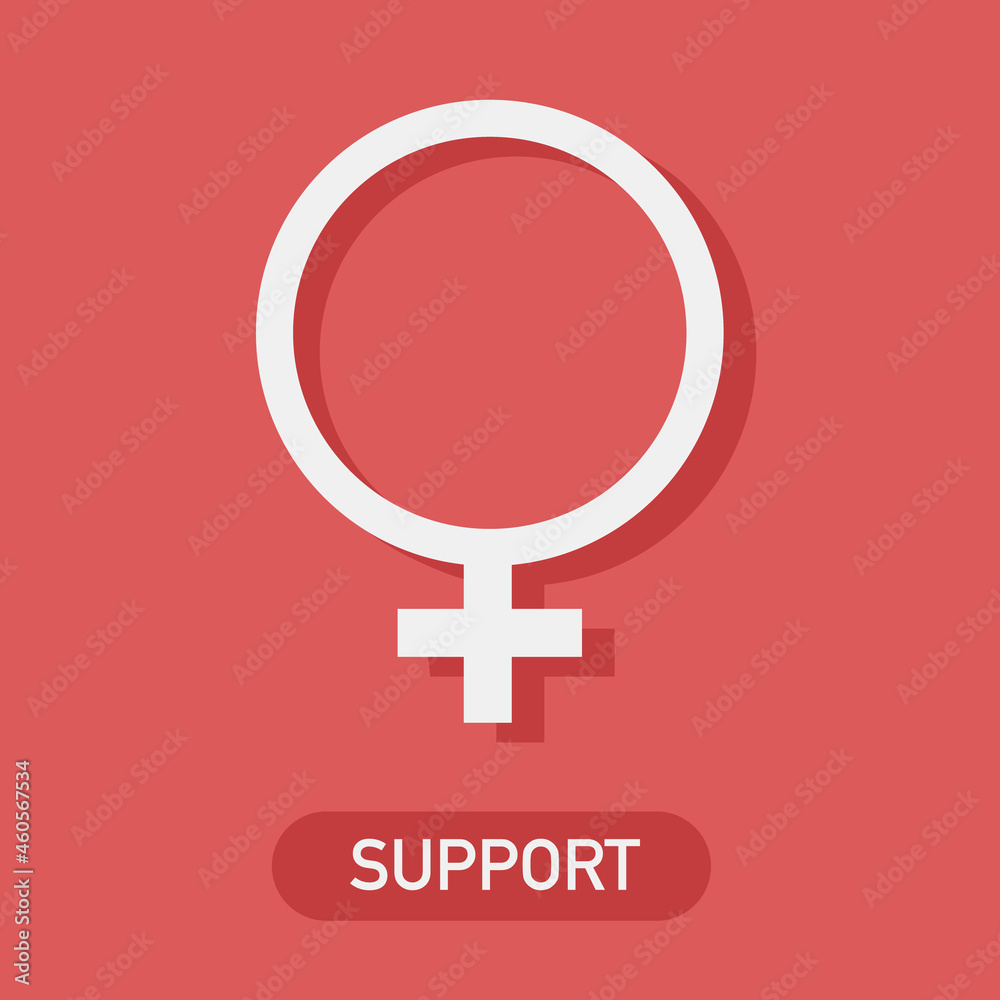 Gynecology estrogen hormone icon on the red background for support website banner or for article. Medical, healthcare and feminine rights girl power woman menstruation period or pregnancy, menopause. Gynecology estrogen hormone icon on the red background for support website banner or for article. Medical, healthcare and feminine rights girl power woman menstruation period or pregnancy, menopause.