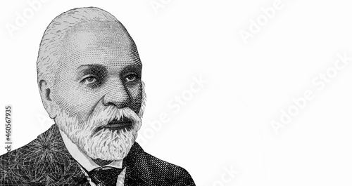 Ismail Qemali , Portrait from Albania7 Banknotes. Prime Minister of independent Albania.