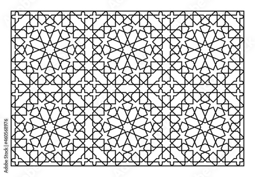 Laser Cutting Template. Decorative Lattice. Middle Eastern Geometric Pattern.