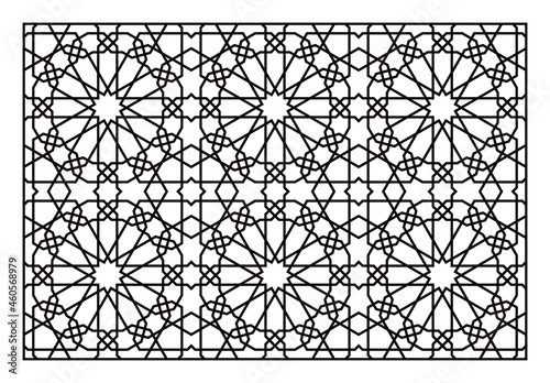 Laser Cutting Template. Decorative Lattice. Middle Eastern Geometric Pattern.