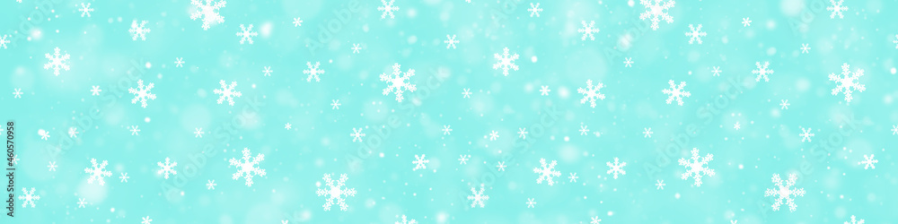 Snow flake border. Beautiful christmas background.