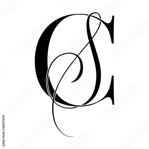 cs, sc, monogram logo. Calligraphic signature icon. Wedding Logo Monogram. modern monogram symbol. Couples logo for wedding