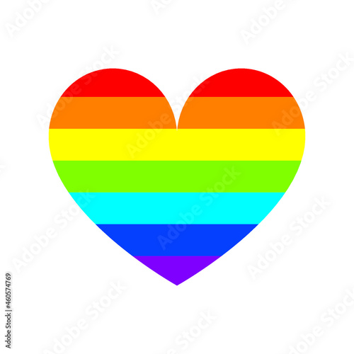 Free Download Love rainbow heart isolated icon. Homosexuality, equality, diversity, pride, freedom concept. LGBT vector illustration. - GFXLoad