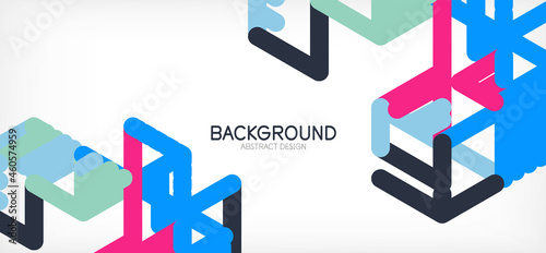 Abstract background. Color lines on white background. Linear abstract composition. Techno or business concept for wallpaper, banner, background, landing page