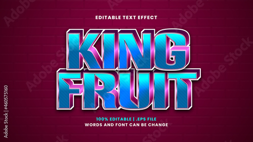 King fruit editable text effect in modern 3d style