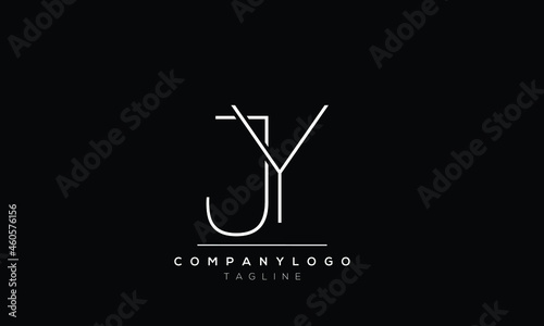 Abstract Letter Initial YJ JY Vector Logo Design Template