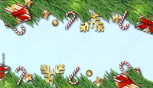 Realistic Christmas background 